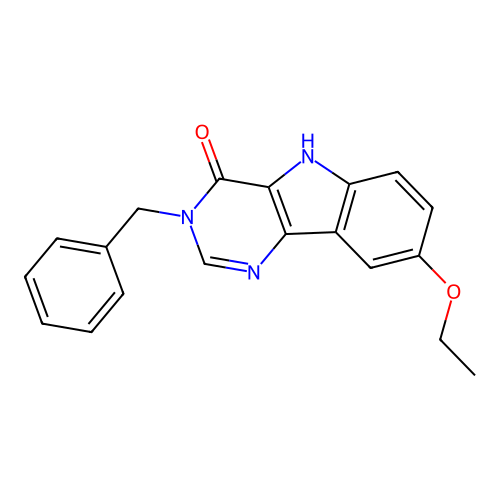 3-benzyl-8-ethoxy-3,5-dihydro-4H-pyrimido[5,4-b]indol-4-one structure
