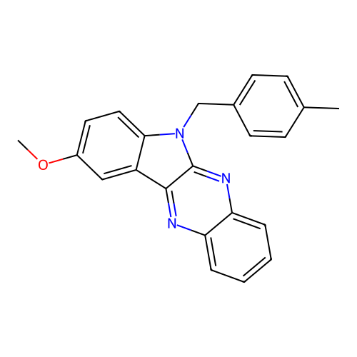 9-methoxy-6-(4-methylbenzyl)-6H-indolo[2,3-b]quinoxaline structure