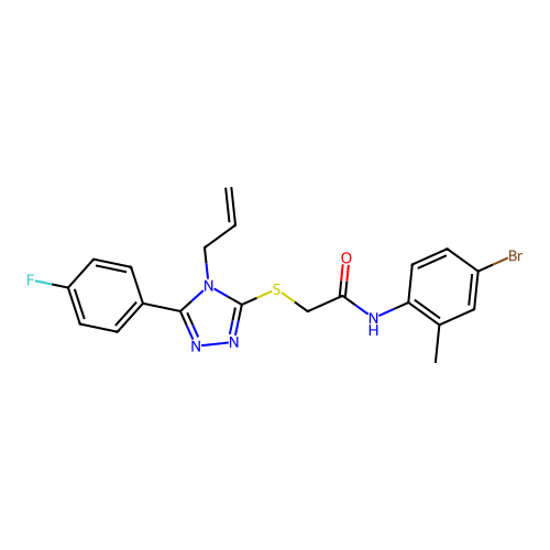 N-(4-bromo-2-methylphenyl)-2-{[5-(4-fluorophenyl)-4-(prop-2-en-1-yl)-4H-1,2,4-triazol-3-yl]sulfanyl}acetamide structure