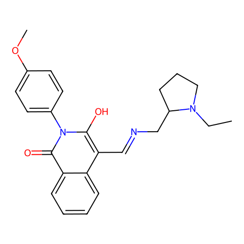 4-[[(1-ethylpyrrolidin-2-yl)methylamino]methylidene]-2-(4-methoxyphenyl)isoquinoline-1,3-dione structure