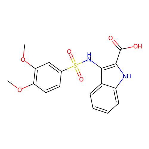 3-(3,4-Dimethoxy-benzenesulfonylamino)-1H-indole-2-carboxylic acid structure