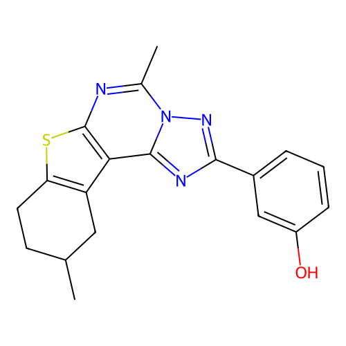 3-(5,10-dimethyl-8,9,10,11-tetrahydro[1]benzothieno[3,2-e][1,2,4]triazolo[1,5-c]pyrimidin-2-yl)phenol structure