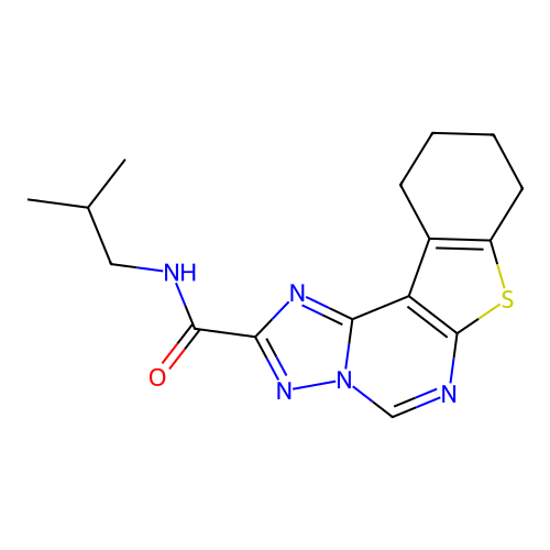 N-(2-methylpropyl)-8,9,10,11-tetrahydro[1]benzothieno[3,2-e][1,2,4]triazolo[1,5-c]pyrimidine-2-carboxamide structure
