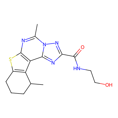 N-(2-hydroxyethyl)-5,11-dimethyl-8,9,10,11-tetrahydro[1]benzothieno[3,2-e][1,2,4]triazolo[1,5-c]pyrimidine-2-carboxamide structure