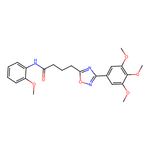 N-(2-methoxyphenyl)-4-[3-(3,4,5-trimethoxyphenyl)-1,2,4-oxadiazol-5-yl]butanamide structure