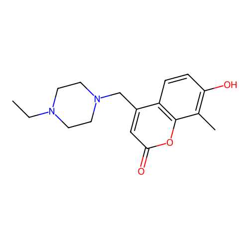 4-((4-ethylpiperazin-1-yl)methyl)-7-hydroxy-8-methyl-2H-chromen-2-one structure