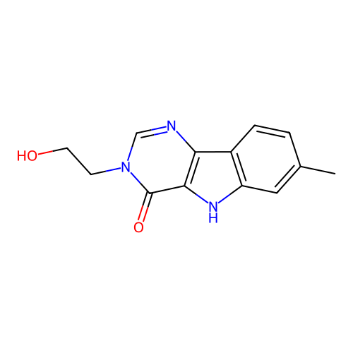 3-(2-hydroxyethyl)-7-methyl-3,5-dihydro-4H-pyrimido[5,4-b]indol-4-one structure