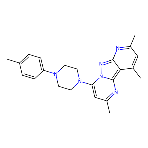 2,8,10-trimethyl-4-(4-(p-tolyl)piperazin-1-yl)pyrido[2',3':3,4]pyrazolo[1,5-a]pyrimidine structure