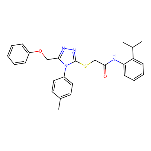2-{[4-(4-methylphenyl)-5-(phenoxymethyl)-4H-1,2,4-triazol-3-yl]sulfanyl}-N-[2-(propan-2-yl)phenyl]acetamide structure