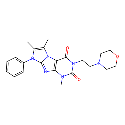 4,7,8-trimethyl-2-(2-morpholin-4-ylethyl)-6-phenylpurino[7,8-a]imidazole-1,3-dione structure