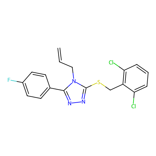 3-[(2,6-dichlorophenyl)methylsulfanyl]-5-(4-fluorophenyl)-4-prop-2-enyl-1,2,4-triazole structure