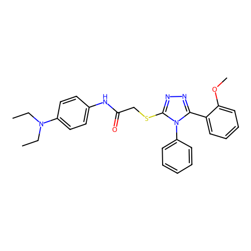 N-[4-(diethylamino)phenyl]-2-{[5-(2-methoxyphenyl)-4-phenyl-4H-1,2,4-triazol-3-yl]sulfanyl}acetamide structure