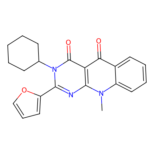 3-Cyclohexyl-2-(furan-2-yl)-10-methylpyrimido[4,5-b]quinoline-4,5-dione structure