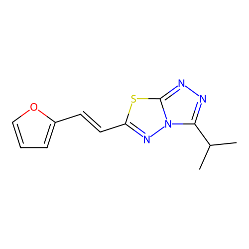 6-[2-(Furan-2-yl)ethenyl]-3-isopropyl-[1,2,4]triazolo[3,4-b][1,3,4]thiadiazole structure