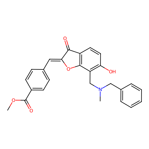 (Z)-methyl 4-((7-((benzyl(methyl)amino)methyl)-6-hydroxy-3-oxobenzofuran-2(3H)-ylidene)methyl)benzoate structure