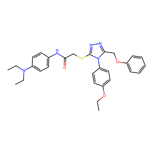 N-[4-(diethylamino)phenyl]-2-{[4-(4-ethoxyphenyl)-5-(phenoxymethyl)-4H-1,2,4-triazol-3-yl]sulfanyl}acetamide structure