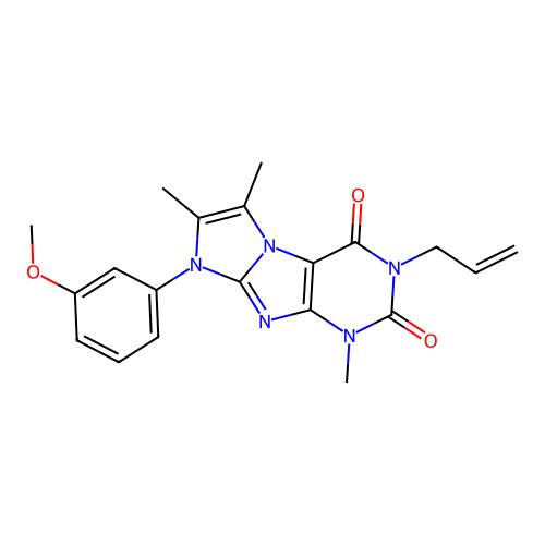 6-(3-methoxyphenyl)-4,7,8-trimethyl-2-prop-2-enylpurino[7,8-a]imidazole-1,3-dione structure