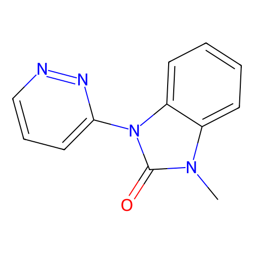 2H-Benzimidazol-2-one, 1,3-dihydro-1-methyl-3-(3-pyridazinyl)- structure