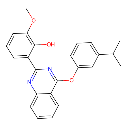 2-Methoxy-6-{4-[3-(propan-2-yl)phenoxy]quinazolin-2-yl}phenol structure