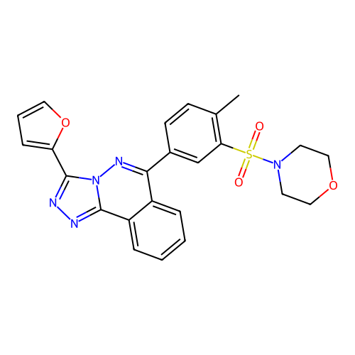 3-(furan-2-yl)-6-[4-methyl-3-(morpholin-4-ylsulfonyl)phenyl][1,2,4]triazolo[3,4-a]phthalazine structure