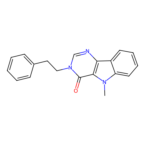5-methyl-3-(2-phenylethyl)-3,5-dihydro-4H-pyrimido[5,4-b]indol-4-one structure