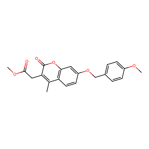 methyl {7-[(4-methoxybenzyl)oxy]-4-methyl-2-oxo-2H-chromen-3-yl}acetate structure