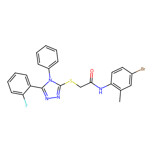 N-(4-bromo-2-methylphenyl)-2-{[5-(2-fluorophenyl)-4-phenyl-4H-1,2,4-triazol-3-yl]sulfanyl}acetamide structure