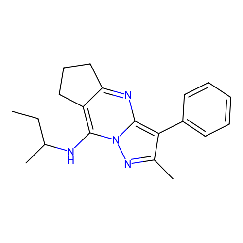 N-(sec-butyl)-2-methyl-3-phenyl-6,7-dihydro-5H-cyclopenta[d]pyrazolo[1,5-a]pyrimidin-8-amine structure