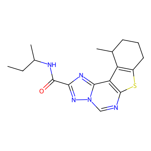 N-(butan-2-yl)-11-methyl-8,9,10,11-tetrahydro[1]benzothieno[3,2-e][1,2,4]triazolo[1,5-c]pyrimidine-2-carboxamide structure