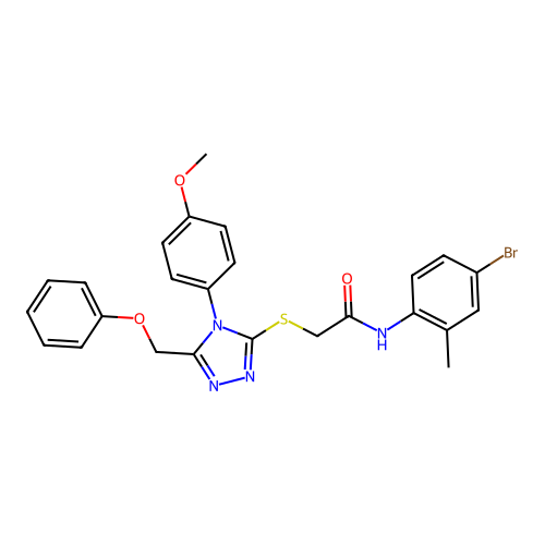 N-(4-bromo-2-methylphenyl)-2-{[4-(4-methoxyphenyl)-5-(phenoxymethyl)-4H-1,2,4-triazol-3-yl]sulfanyl}acetamide structure