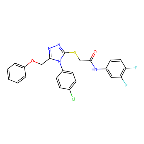2-{[4-(4-chlorophenyl)-5-(phenoxymethyl)-4H-1,2,4-triazol-3-yl]sulfanyl}-N-(3,4-difluorophenyl)acetamide structure