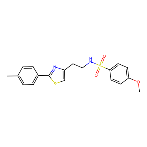 4-methoxy-N-(2-(2-(p-tolyl)thiazol-4-yl)ethyl)benzenesulfonamide structure