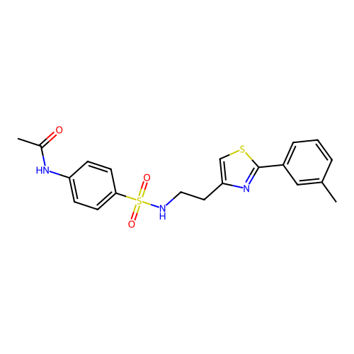 N-(4-(N-(2-(2-(m-tolyl)thiazol-4-yl)ethyl)sulfamoyl)phenyl)acetamide structure