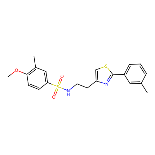 4-methoxy-3-methyl-N-(2-(2-(m-tolyl)thiazol-4-yl)ethyl)benzenesulfonamide structure