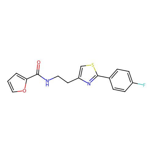 N-(2-(2-(4-fluorophenyl)thiazol-4-yl)ethyl)furan-2-carboxamide structure