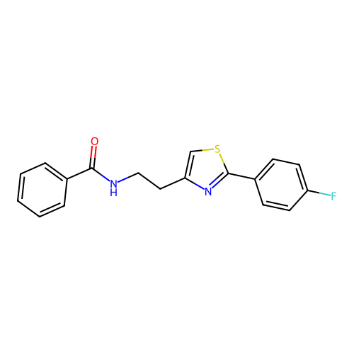 N-{2-[2-(4-fluorophenyl)-1,3-thiazol-4-yl]ethyl}benzamide structure