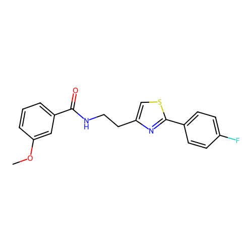 N-{2-[2-(4-fluorophenyl)-1,3-thiazol-4-yl]ethyl}-3-methoxybenzamide structure