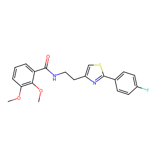 N-{2-[2-(4-fluorophenyl)-1,3-thiazol-4-yl]ethyl}-2,3-dimethoxybenzamide structure