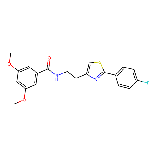 N-{2-[2-(4-fluorophenyl)-1,3-thiazol-4-yl]ethyl}-3,5-dimethoxybenzamide structure
