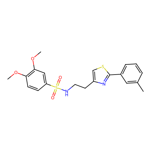 3,4-dimethoxy-N-(2-(2-(m-tolyl)thiazol-4-yl)ethyl)benzenesulfonamide structure