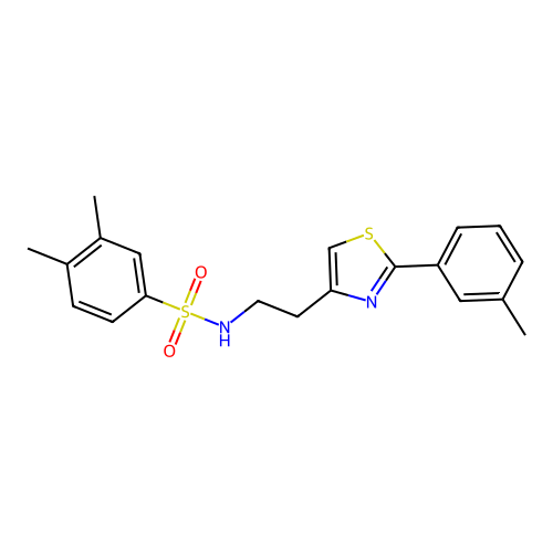 3,4-dimethyl-N-(2-(2-(m-tolyl)thiazol-4-yl)ethyl)benzenesulfonamide structure