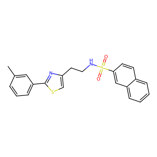 N-(2-(2-(m-tolyl)thiazol-4-yl)ethyl)naphthalene-2-sulfonamide structure
