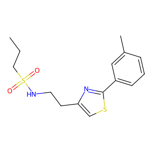 N-(2-(2-(m-tolyl)thiazol-4-yl)ethyl)propane-1-sulfonamide structure