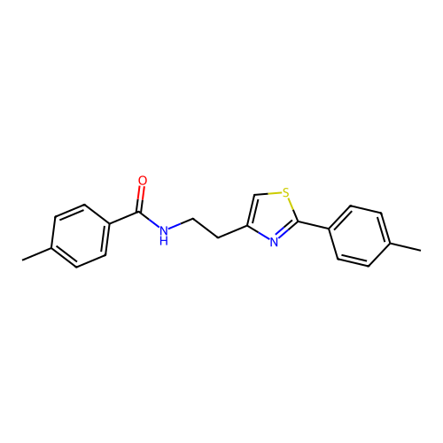 4-methyl-N-{2-[2-(4-methylphenyl)-1,3-thiazol-4-yl]ethyl}benzamide structure