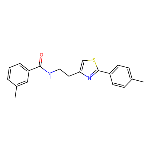 3-methyl-N-{2-[2-(4-methylphenyl)-1,3-thiazol-4-yl]ethyl}benzamide structure