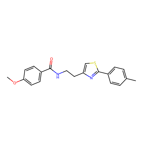 4-methoxy-N-{2-[2-(4-methylphenyl)-1,3-thiazol-4-yl]ethyl}benzamide structure