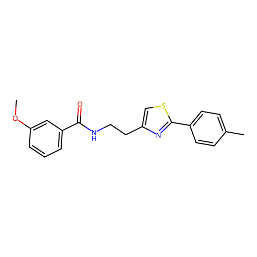 3-methoxy-N-{2-[2-(4-methylphenyl)-1,3-thiazol-4-yl]ethyl}benzamide structure