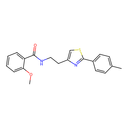2-methoxy-N-{2-[2-(4-methylphenyl)-1,3-thiazol-4-yl]ethyl}benzamide structure