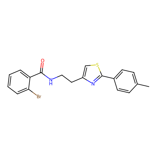 2-bromo-N-{2-[2-(4-methylphenyl)-1,3-thiazol-4-yl]ethyl}benzamide structure