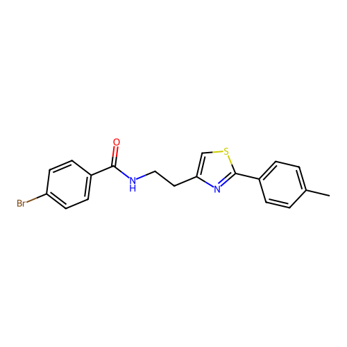 4-bromo-N-{2-[2-(4-methylphenyl)-1,3-thiazol-4-yl]ethyl}benzamide structure
